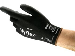 Povrstvené rukavice ANSELL HYFLEX 48-101, černé Velikost: 10