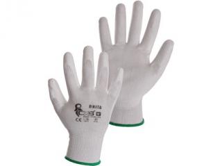 Povrstvené rukavice BRITA, bílé Velikost: 10