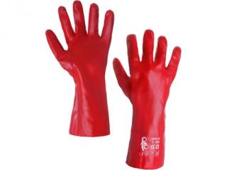 Povrstvené rukavice SELA, červené, vel. 10