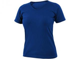 Tričko CXS ELLA, dámské, výstřih do V, krátký rukáv, středně modrá Velikost: M