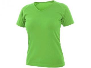 Tričko CXS ELLA, dámské, výstřih do V, krátký rukáv, zelené jablko Velikost: XL