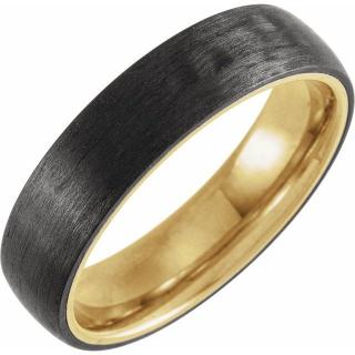 Salaba Černý titanový prsten BEN T52126 62mm MATERIÁL: ČERNÝ TITAN a ŽLUTÉ ZLATO 18 kt (750/1000)