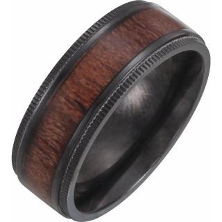Salaba Černý titanový prsten WOOD T51959 62mm MATERIÁL: TITAN, ŠÍŘE PRSTENU: 8 mm