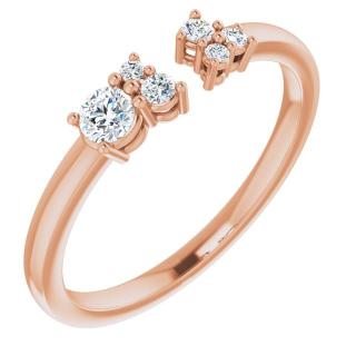 Salaba Diamantový otevřený prsten 123680 54mm MATERIÁL: RŮŽOVÉ ZLATO 14 kt (585/1000)
