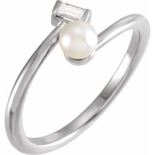 Salaba Diamantový prsten s perlou 6523 54 MATERIÁL: BÍLÉ ZLATO 14 kt (585/1000)