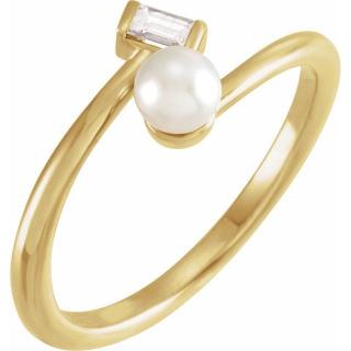 Salaba Diamantový prsten s perlou 6523 54 MATERIÁL: ŽLUTÉ ZLATO 14 kt (585/1000)