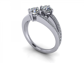 Salaba Diamantový zásnubní prsten DIANA 122934 54mm MATERIÁL: BÍLÉ ZLATO 14 kt (585/1000), VELIKOST CENTRÁLNÍHO KAMENE: MOISSANITE ⌀ 5,00 mm
