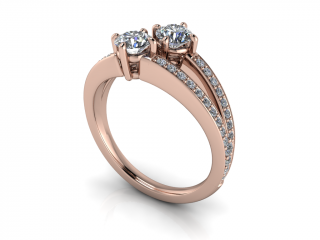 Salaba Diamantový zásnubní prsten DIANA 122934 54mm MATERIÁL: RŮŽOVÉ ZLATO 14 kt (585/1000), VELIKOST CENTRÁLNÍHO KAMENE: DIAMANT 0,30ct  (⌀ 4,40 mm)