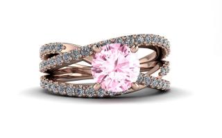 Salaba Luxusní šperky JASMINE s topazy Baby Pink MATERIÁL: RŮŽOVÉ ZLATO 14 kt (585/1000), ŠPERK: PRSTEN