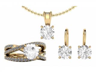 Salaba Luxusní šperky JASMINE s topazy White MATERIÁL: RŮŽOVÉ ZLATO 14 kt (585/1000), ŠPERK: KOMPLET ŠPERKŮ