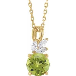 Salaba Náhrdelník PIXIE 86710 54mm CENTRÁLNÍ DRAHOKAM: PERIDOT, MATERIÁL: ŽLUTÉ ZLATO 14 kt (585/1000)