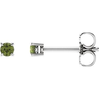 Salaba Náušnice PERIDOT 1874 MATERIÁL: BÍLÉ ZLATO 14 kt (585/1000), VELIKOST DRAHOKAMU: ⌀ 2,50 mm