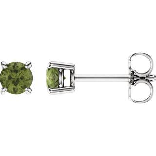 Salaba Náušnice PERIDOT 1874 MATERIÁL: BÍLÉ ZLATO 14 kt (585/1000), VELIKOST DRAHOKAMU: ⌀ 4,00 mm