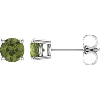 Salaba Náušnice PERIDOT 1874 MATERIÁL: BÍLÉ ZLATO 14 kt (585/1000), VELIKOST DRAHOKAMU: ⌀ 5,00 mm