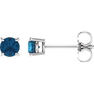 Salaba Náušnice TOPAZ LONDON BLUE 1874 MATERIÁL: BÍLÉ ZLATO 14 kt (585/1000), VELIKOST DRAHOKAMU: ⌀ 4,00 mm