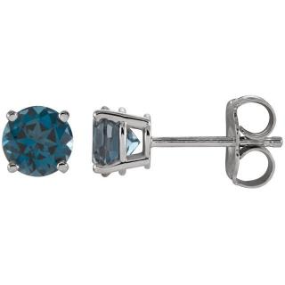 Salaba Náušnice TOPAZ LONDON BLUE 1874 MATERIÁL: BÍLÉ ZLATO 14 kt (585/1000), VELIKOST DRAHOKAMU: ⌀ 5,00 mm