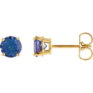 Salaba Náušnice TOPAZ LONDON BLUE 1874 MATERIÁL: ŽLUTÉ ZLATO 14 kt (585/1000), VELIKOST DRAHOKAMU: ⌀ 4,00 mm