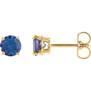 Salaba Náušnice TOPAZ LONDON BLUE 1874 MATERIÁL: ŽLUTÉ ZLATO 14 kt (585/1000), VELIKOST DRAHOKAMU: ⌀ 5,00 mm