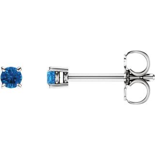 Salaba Náušnice TOPAZ SWISS BLUE 1874 MATERIÁL: BÍLÉ ZLATO 14 kt (585/1000), VELIKOST DRAHOKAMU: ⌀ 2,50 mm