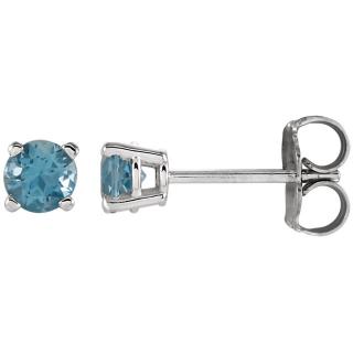 Salaba Náušnice TOPAZ SWISS BLUE 1874 MATERIÁL: BÍLÉ ZLATO 14 kt (585/1000), VELIKOST DRAHOKAMU: ⌀ 4,00 mm