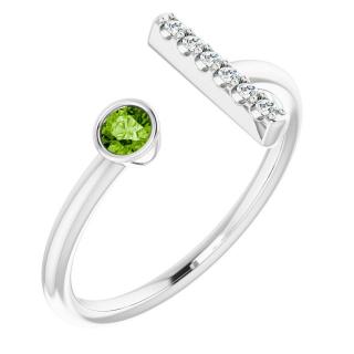 Salaba Netradiční prsten s drahokamem 71918 54mm CENTRÁLNÍ DRAHOKAM: PERIDOT, MATERIÁL: BÍLÉ ZLATO 14 kt (585/1000)