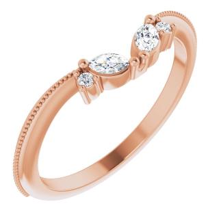 Salaba Netradiční snubní prsten GINA 124561 54mm DRAHOKAMY: PŘÍRODNÍ DIAMANTY, MATERIÁL: RŮŽOVÉ ZLATO 14 kt (585/1000)
