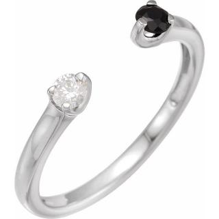 Salaba Otevřený prsten s drahokamy 688826 54mm DRAHOKAMY: DIAMANT + ONYX, MATERIÁL: BÍLÉ ZLATO 14 kt (585/1000)