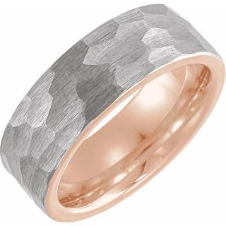 Salaba Šedý wolframový prsten MATT 64mm MATERIÁL: WOLFRAM + RŮŽOVÉ ZLATO 18 kt (750/1000), ŠÍŘE PRSTENU: 8 mm