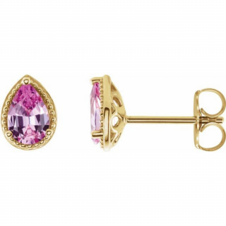 Salaba Souprava PINK SAPPHIRE 86796 MATERIÁL: ŽLUTÉ ZLATO 14 kt (585/1000), ŠPERK: NÁUŠNICE