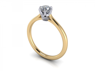 Salaba Zásnubní prsten ANNA 122004 54mm MATERIÁL: BICOLOR ZLATO 14 kt (585/1000), VELIKOST CENTRÁLNÍHO KAMENE: MOISSANITE ⌀ 5,00 mm