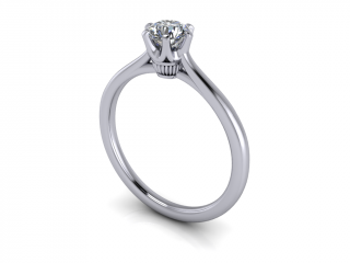 Salaba Zásnubní prsten ANNA 122004 54mm MATERIÁL: BÍLÉ ZLATO 14 kt (585/1000), VELIKOST CENTRÁLNÍHO KAMENE: MOISSANITE ⌀ 5,00 mm