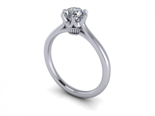 Salaba Zásnubní prsten ANNA 122004 54mm MATERIÁL: BÍLÉ ZLATO 14 kt (585/1000), VELIKOST CENTRÁLNÍHO KAMENE: MOISSANITE ⌀ 6,00 mm