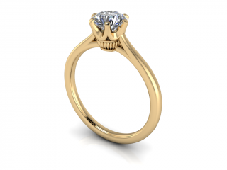 Salaba Zásnubní prsten ANNA 122004 54mm MATERIÁL: ŽLUTÉ ZLATO 14 kt (585/1000), VELIKOST CENTRÁLNÍHO KAMENE: MOISSANITE ⌀ 6,00 mm