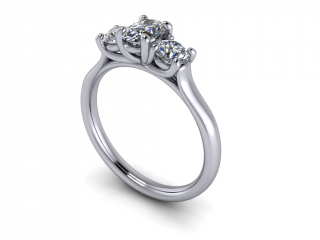 Salaba Zásnubní prsten CHARLOTTE 122105 54mm MATERIÁL: BÍLÉ ZLATO 14 kt (585/1000), VELIKOST CENTRÁLNÍHO KAMENE: MOISSANITE OVÁL 6x4 mm