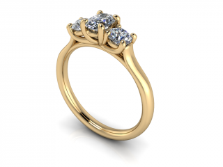 Salaba Zásnubní prsten CHARLOTTE 122105 54mm MATERIÁL: ŽLUTÉ ZLATO 14 kt (585/1000), VELIKOST CENTRÁLNÍHO KAMENE: MOISSANITE OVÁL 6x4 mm