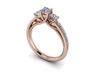 Salaba Zásnubní prsten CLARA 122231 54mm MATERIÁL: RŮŽOVÉ ZLATO 14 kt (585/1000), VELIKOST CENTRÁLNÍHO KAMENE: DIAMANT 0,25ct  (⌀ 4,10 mm)
