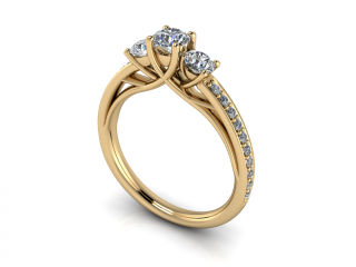 Salaba Zásnubní prsten CLARA 122231 54mm MATERIÁL: ŽLUTÉ ZLATO 14 kt (585/1000), VELIKOST CENTRÁLNÍHO KAMENE: DIAMANT 0,25ct  (⌀ 4,10 mm)