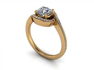 Salaba Zásnubní prsten EMMA 122669 54mm CENTRÁLNÍ KÁMEN: MOISSANITE ⌀ 6,50 mm, MATERIÁL: ŽLUTÉ ZLATO 14 kt (585/1000)