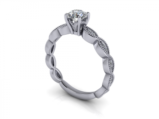 Salaba Zásnubní prsten INFINITY 122105 54mm MATERIÁL: BÍLÉ ZLATO 14 kt (585/1000), VELIKOST CENTRÁLNÍHO KAMENE: MOISSANITE ⌀ 5,00 mm