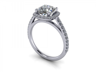 Salaba Zásnubní prsten SLOANE 121987 54mm MATERIÁL: BÍLÉ ZLATO 18 kt (750/1000), VELIKOST CENTRÁLNÍHO KAMENE: MOISSANITE cushion 7x7 mm