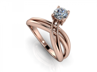 Salaba Zásnubní prsten ZORI Růžové zlato 54mm CENTRÁLNÍ DRAHOKAM: MOISSANIT, MATERIÁL: RŮŽOVÉ ZLATO 14 kt (585/1000)