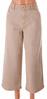 Kalhoty Cullote béžové děrované s kapsami tříčtvrteční vel S