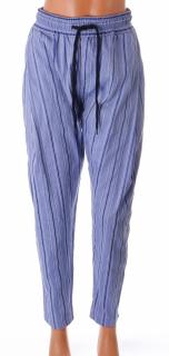 Kalhoty Otantik Street Soul šedé s bílým a modrým proužkem s kapsami  NOVÉ S VISAČKOU vel M
