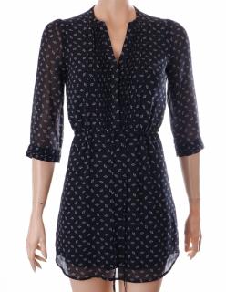 Šaty H&M vel. XS černé s vzorem vějířů