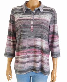 Tričko barevné proužkované s límečkem vel. L - XL