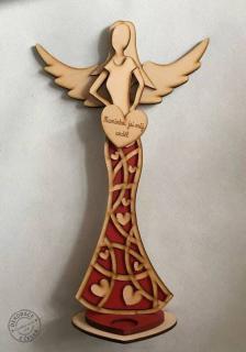 Anděl dřevěný 50 cm s věnováním, více variant