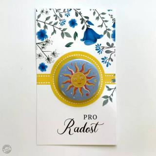 Dárková kartička Pro radost s buttonem