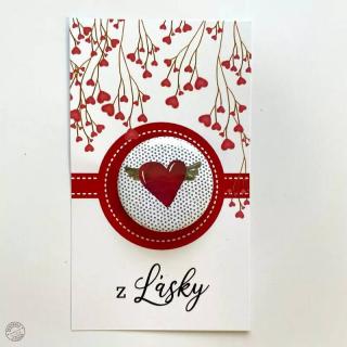 Dárková kartička Z lásky s buttonem