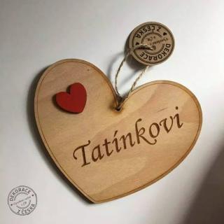 Dřevěné srdce s věnováním Tatínkovi 12 cm