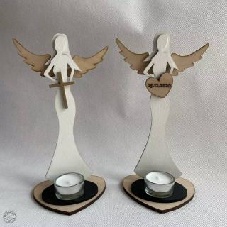 Smuteční anděl 25 cm se svíčkou - 2 varianty